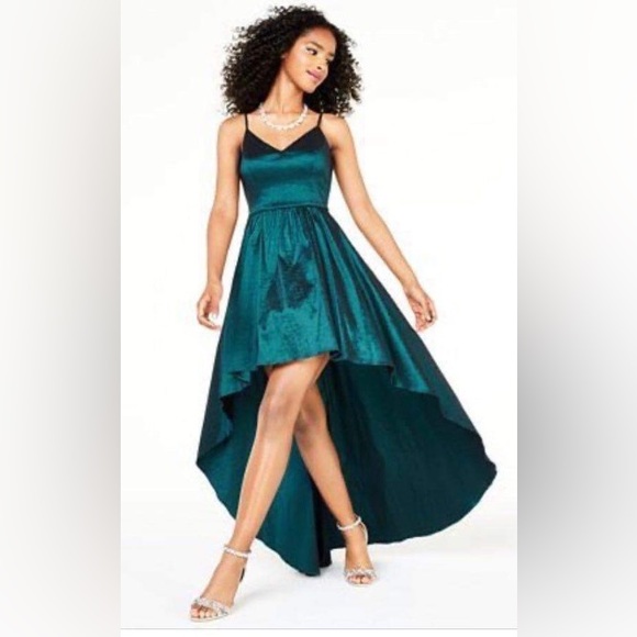 SOLD B. Smart HUNTER GREEN HIGH-LOW DRESS - Picture 1 of 2